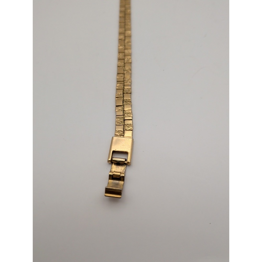 10k Plated Gold Bracelet‎ With Hinge Clasp - Picture 3 of 4